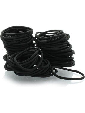 Professional Grade Black Hair Elastics - 1000 Pack, Strong Ponytail Holders